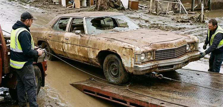 Flood-Damaged Old Car Removal in Miami